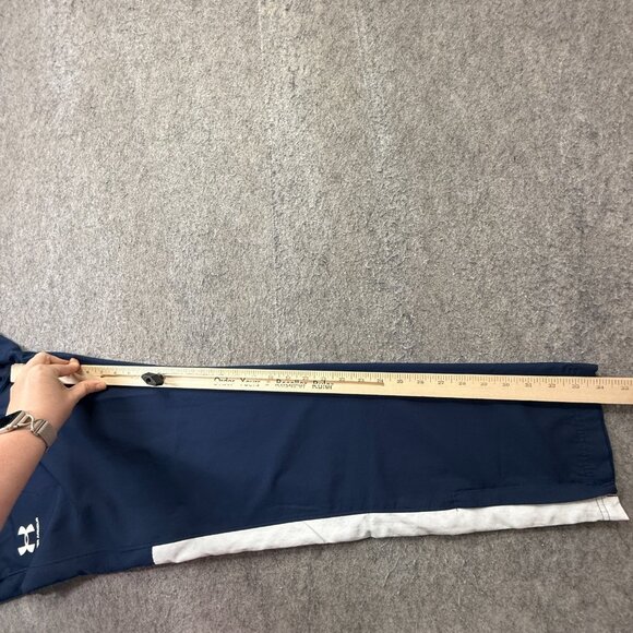 Under Armour Windbreaker Pants Men XL Blue Tapered Loose 34" Woven Vital Ripstop - Picture 13 of 16